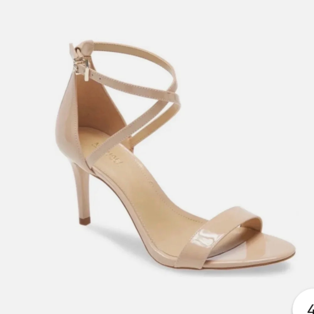 MICHAEL KORS Elegant Nude Strappy Heels Size 7M - Picture 1 of 16